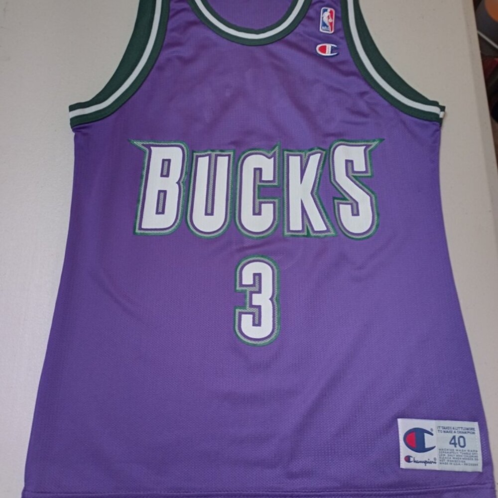 Champion Shawn Respert Milwaukee Bucks NBA Basketball Jersey Adult Medium 40